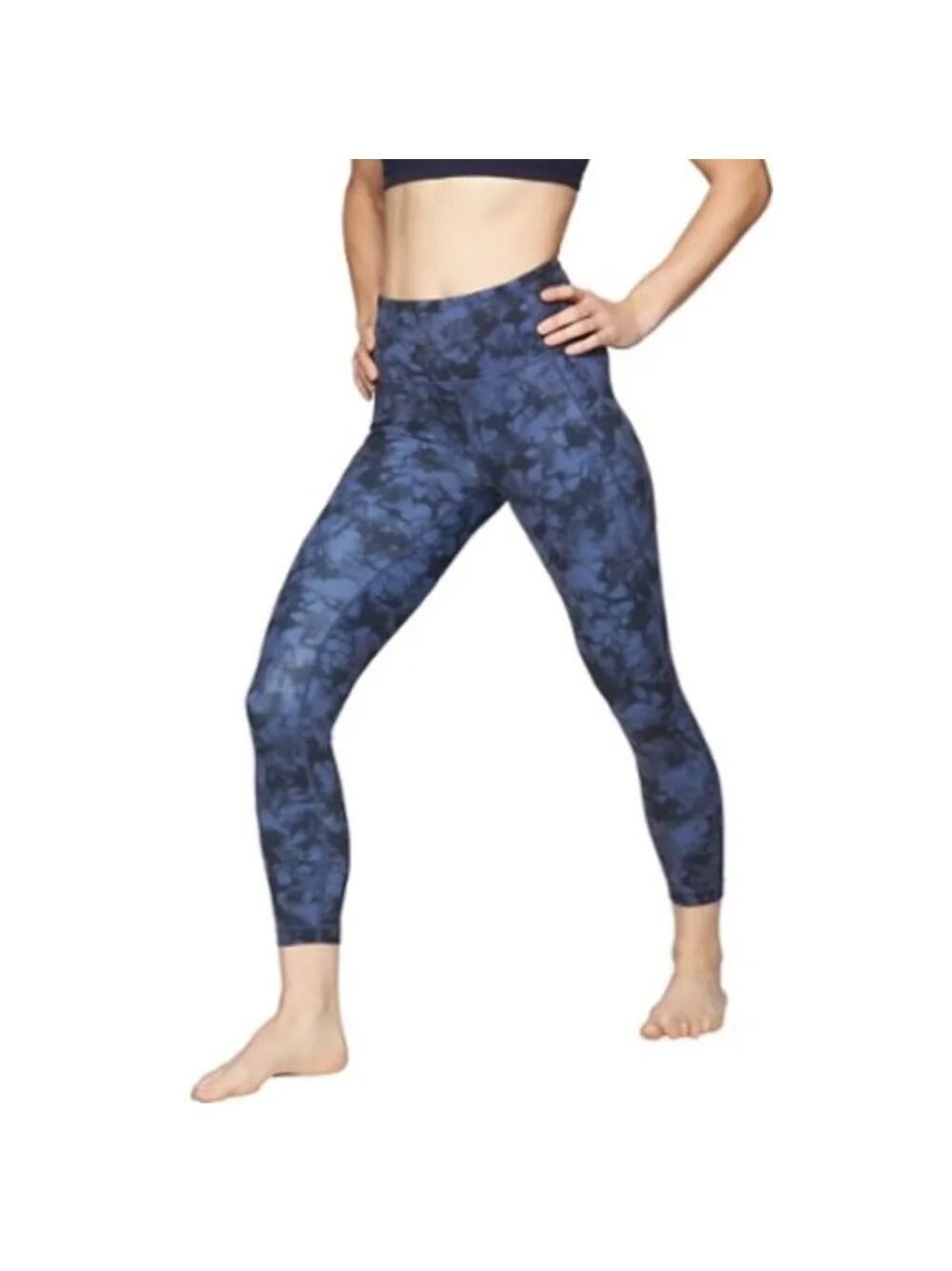 ATHLETA Tie Dye Salutation 7/8 Tights Yoga Workout Leggings Blue Size XS